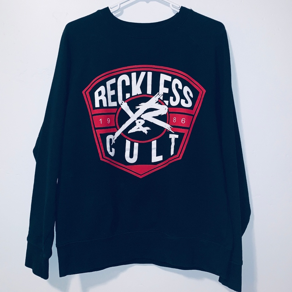 Young & Reckless Black & Red Sweatshirt Size Large
